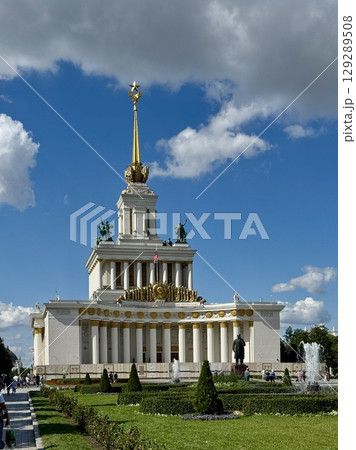 The building at VDNKH on a summer day. High quality photo 129289508