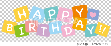A cute and pop "HAPPY BIRTHDAY" vector title logo 129289549