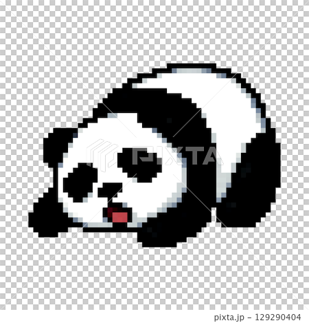 像素化的睡熊貓，看起來像是從角色扮演遊戲中走出來的 129290404