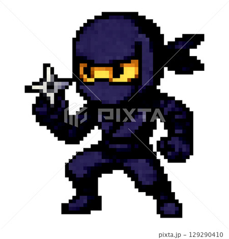 RPGに出てきそうなドット絵の忍者 129290410