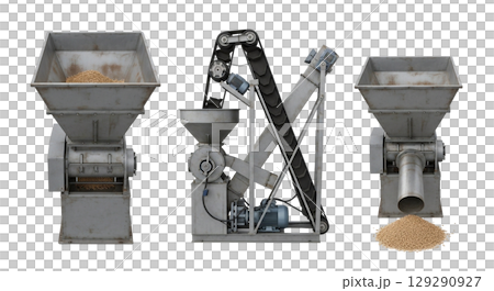 This wood pellet mill displays a complex...のイラスト素材 [129290927] - PIXTA
