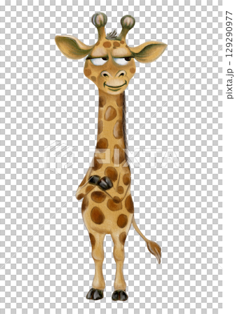 Playful giraffe illustration ideal for textile and wrapping paper design projects Playful giraffe illustration ideal for textile and wrapping paper design projects 129290977