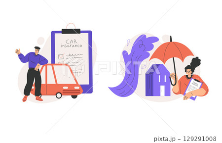 An illustrative view of Car and Insurance Concepts that showcases their key aspects and relevance 129291008