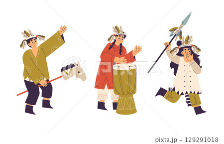 Join us for an exciting Indigenous Cultural Celebration featuring vibrant Traditional Costumes 129291018