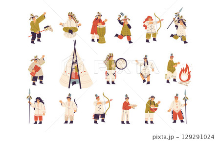 Artistic representations showcasing Traditional Music and Dance Festival Illustrations vividly 129291024
