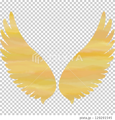 美麗的水彩畫天使的翅膀圖示圖像插圖 129291545