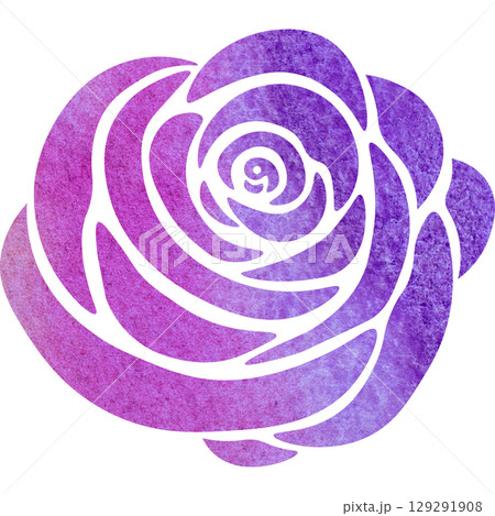 綺麗な水彩模様の薔薇のアイコンのイメージのイラスト 綺麗な水彩模様の薔薇のアイコンのイメージのイラスト 129291908