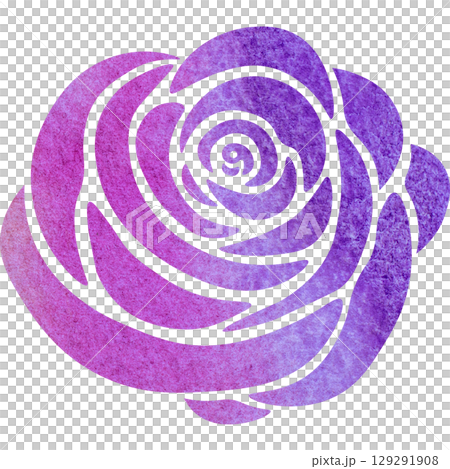 綺麗な水彩模様の薔薇のアイコンのイメージのイラスト 綺麗な水彩模様の薔薇のアイコンのイメージのイラスト 129291908