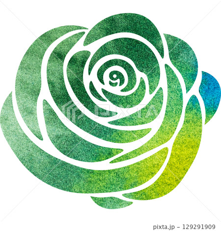 綺麗な水彩模様の薔薇のアイコンのイメージのイラスト 129291909