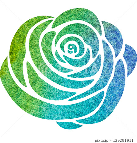 綺麗な水彩模様の薔薇のアイコンのイメージのイラスト 129291911