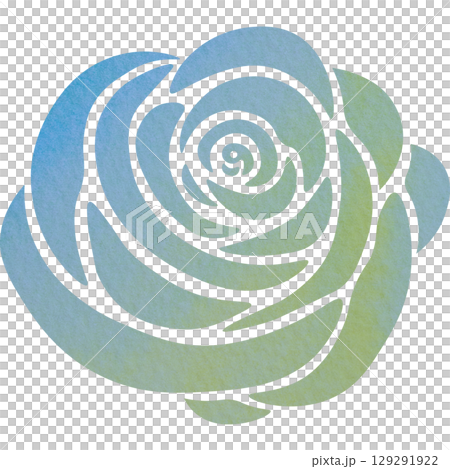 綺麗な水彩模様の薔薇のアイコンのイメージのイラスト 129291922