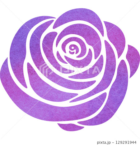 綺麗な水彩模様の薔薇のアイコンのイメージのイラスト 綺麗な水彩模様の薔薇のアイコンのイメージのイラスト 129291944