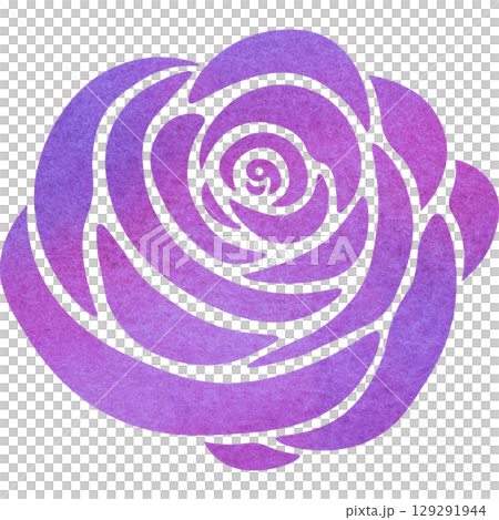 綺麗な水彩模様の薔薇のアイコンのイメージのイラスト 綺麗な水彩模様の薔薇のアイコンのイメージのイラスト 129291944