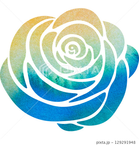 綺麗な水彩模様の薔薇のアイコンのイメージのイラスト 綺麗な水彩模様の薔薇のアイコンのイメージのイラスト 129291948