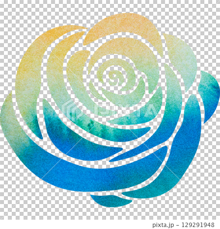 綺麗な水彩模様の薔薇のアイコンのイメージのイラスト 綺麗な水彩模様の薔薇のアイコンのイメージのイラスト 129291948