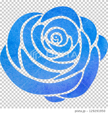 綺麗な水彩模様の薔薇のアイコンのイメージのイラスト 129291950