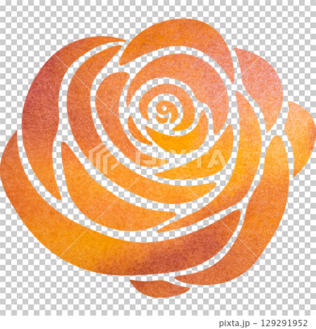 綺麗な水彩模様の薔薇のアイコンのイメージのイラスト 綺麗な水彩模様の薔薇のアイコンのイメージのイラスト 129291952