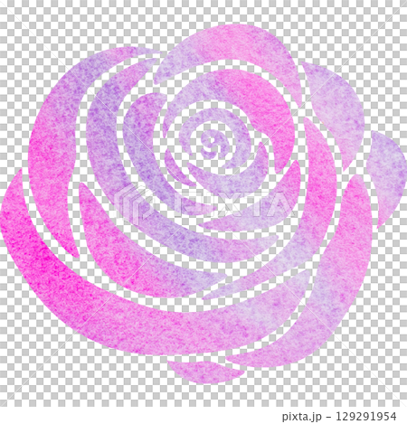 綺麗な水彩模様の薔薇のアイコンのイメージのイラスト 129291954