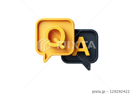 3d cartoon speech bubbles for questions and answers, conversation ui elements isolated 3d cartoon speech bubbles for questions and answers, conversation ui elements isolated 129292422
