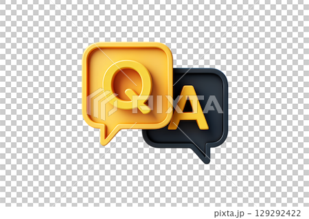 3d cartoon speech bubbles for questions and answers, conversation ui elements isolated 3d cartoon speech bubbles for questions and answers, conversation ui elements isolated 129292422