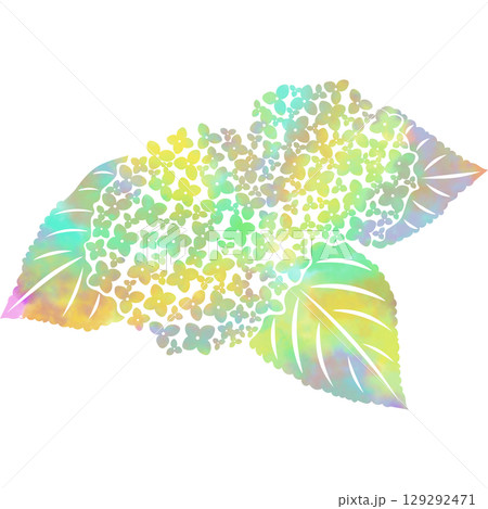 綺麗な水彩模様のアジサイのアイコンのイメージのイラスト 129292471