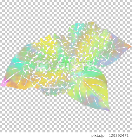 綺麗な水彩模様のアジサイのアイコンのイメージのイラスト 129292471