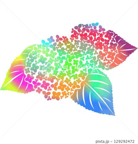 綺麗な水彩模様のアジサイのアイコンのイメージのイラスト 129292472