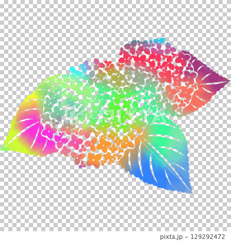 綺麗な水彩模様のアジサイのアイコンのイメージのイラスト 129292472