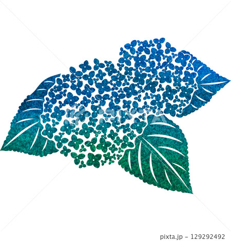 綺麗な水彩模様のアジサイのアイコンのイメージのイラスト 129292492