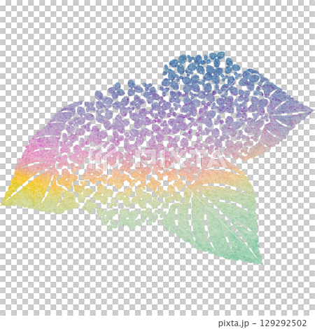 綺麗な水彩模様のアジサイのアイコンのイメージのイラスト 129292502