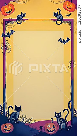 背景素材_ハロウィンイメージ フレーム 129292537