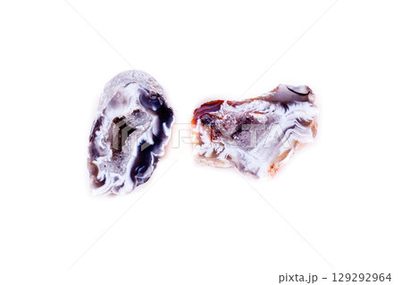 Macro mineral stone agate bud on white background 129292964