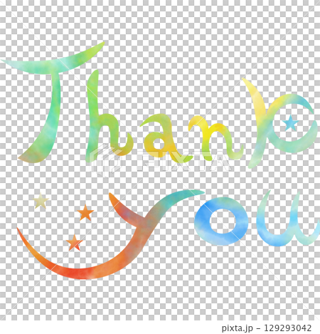 Beautiful watercolor pattern of thank you icon image illustration Beautiful watercolor pattern of thank you icon image illustration 129293042
