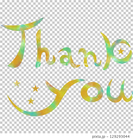 綺麗な水彩模様のThank youのアイコンのイメージのイラスト 綺麗な水彩模様のThank youのアイコンのイメージのイラスト 129293044