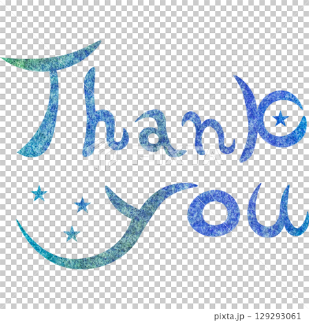 綺麗な水彩模様のThank youのアイコンのイメージのイラスト 綺麗な水彩模様のThank youのアイコンのイメージのイラスト 129293061