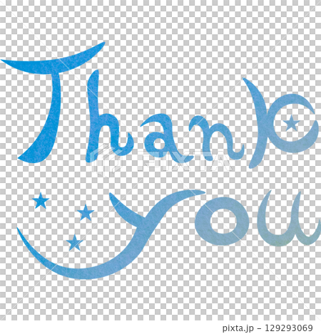 綺麗な水彩模様のThank youのアイコンのイメージのイラスト 129293069