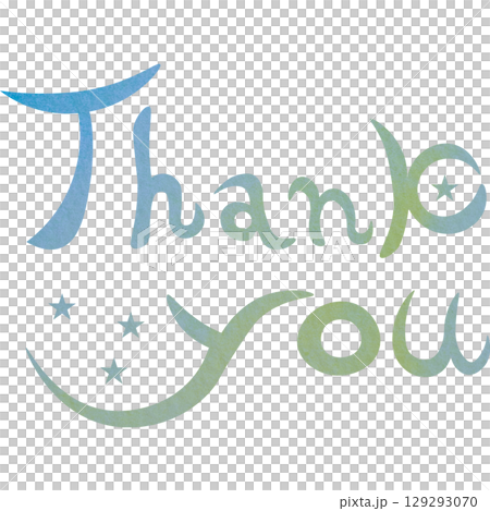 綺麗な水彩模様のThank youのアイコンのイメージのイラスト 129293070