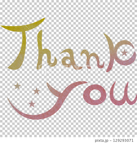 綺麗な水彩模様のThank youのアイコンのイメージのイラスト 129293071