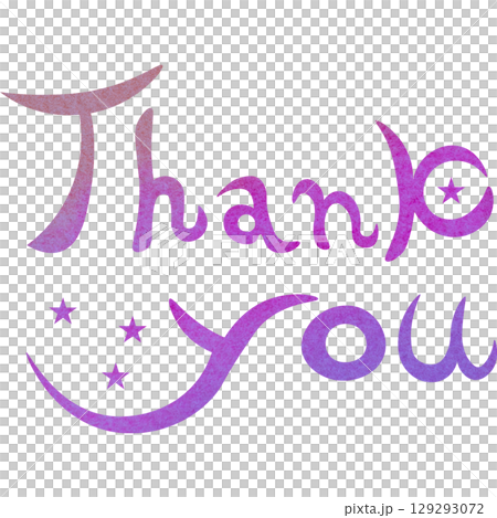 綺麗な水彩模様のThank youのアイコンのイメージのイラスト 129293072