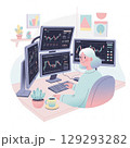 デイトレードをしている女性 129293282