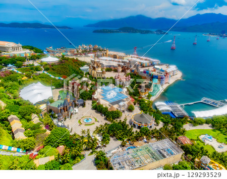 Amusement park on the island. Amusement park on the island. 129293529