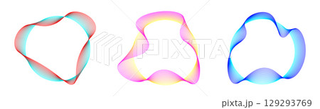 Colorful abstract digital waves flowing in dynamic patterns of light and shape. Vector illustration 129293769