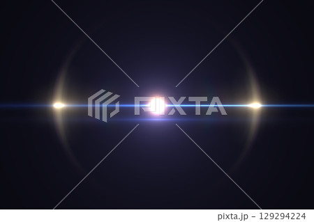 Lens flare. Halo, optical phenomenon. 129294224