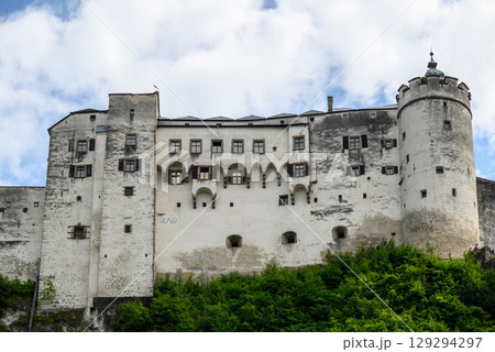 Historic old town of Salzburg and Hohensalzburg Fortress atop the Festungsberg hill in Salzburg, Austria Historic old town of Salzburg and Hohensalzburg Fortress atop the Festungsberg hill in Salzburg, Austria 129294297