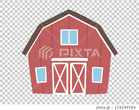 A simple illustration of a stylish house with a red roof A simple illustration of a stylish house with a red roof 129294564