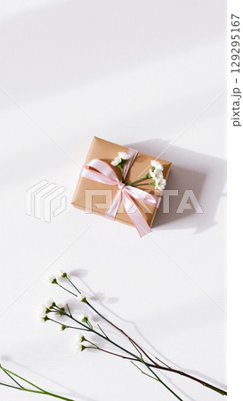 Cute Asian teenage girl in summer legging dress posing on isolated background 129295167