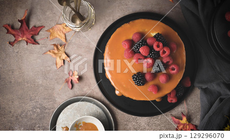 Delicious caramel cake Delicious caramel cake 129296070