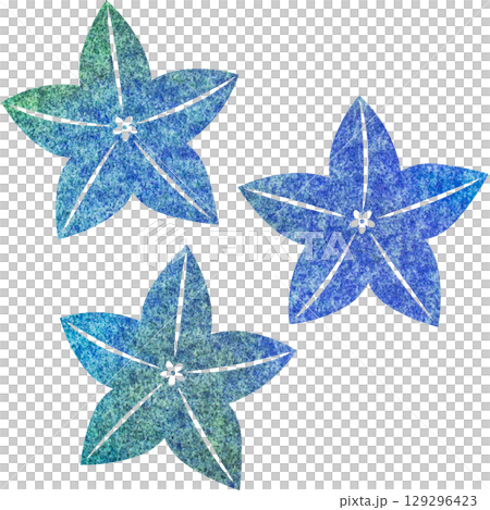 綺麗な水彩模様の桔梗の花のアイコンのイメージのイラスト 129296423
