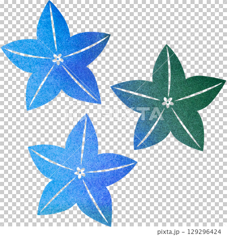 綺麗な水彩模様の桔梗の花のアイコンのイメージのイラスト 129296424