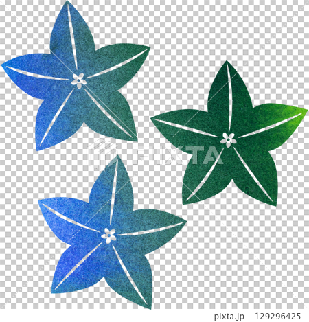 綺麗な水彩模様の桔梗の花のアイコンのイメージのイラスト 綺麗な水彩模様の桔梗の花のアイコンのイメージのイラスト 129296425